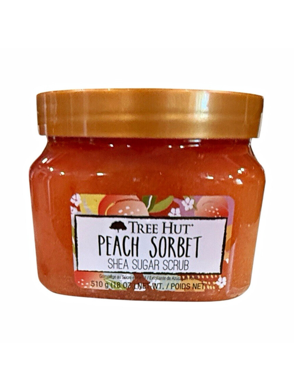 Tree Hut Shea Sugar Scrub Body Scrub Peach Sorbet Exfoliating 18 oz